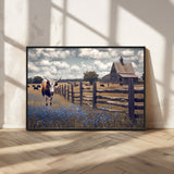 22296025-MGV-FC-36X24_Black-Texas Longhorn Canvas Wall Art Canvas Print, Framed Rustic Barn Wall Art Art Picture Print, Farmhouse Cow Decor Perfect Rustic