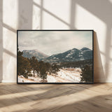 77311749-MGV-FC-36X24_Black-Mountain Landscape Wall Art Canvas Print, Framed Snowy Peaks Art Picture Print, Alpine Aesthetic Perfect Rustic Winter Decor