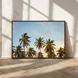 99033771-MGV-CV-36X24-Palm Trees Wall Art Canvas Print, Framed Tropical Vibes Art Picture Print, Coastal Sunset Perfect Coastal Boho Decor Artwork