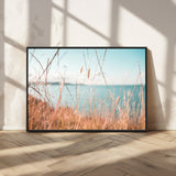 36108696-MGV-CV-36X24-Coastal Grass Wall Art – Serene Ocean View Canvas Print, Beach Nature Photography Decor for Living Room, Bedroom, Office or Modern