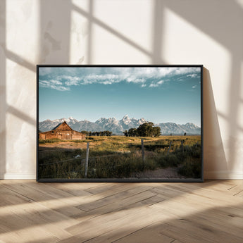 92497443-MGV-CV-36X24-Rustic Farmhouse Wall Art Canvas Print, Framed Mountain Cabin Art Picture Print, Western Landscape Perfect Rustic Farmhouse Decor