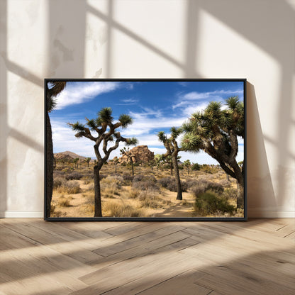 25722592-MGV-CV-36X24-Joshua Tree Desert Wall Art Canvas Print, Framed Southwestern Nature Art Picture Print, Rustic Earth Tones Perfect Southwestern