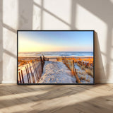 73351887-MGV-CV-36X24-Ocean Sunset Wall Art Wall Art Canvas Print, Framed Nautical Photography Art Picture Print, Summer Beach House Decor Perfect