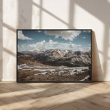 44565953-MGV-CV-36X24-Mountain Landscape Wall Art Canvas Print, Framed Snowy Peaks Art Picture Print, Rugged Highlands Perfect Rustic Adventure Decor