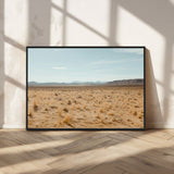 55918919-MGV-CV-36X24-Desert Landscape Wall Art – Golden Grass Plains and Mountain Horizon Canvas Print, Southwest Nature Photography Decor for Living