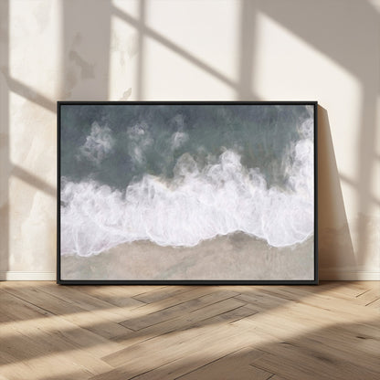 10072982-MGV-FC-36X24_Black-Abstract Ocean Wave Wall Art – Coastal Beach Canvas Print, Minimalist Seascape Painting, Modern Ocean Inspired Artwork for Living