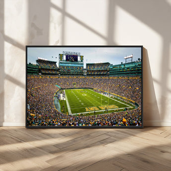 96617112-MGV-CV-36X24-Lambeau Field Wall Art – Green Bay Packers NFL Football Stadium Canvas Print – Game Day Crowd Sports Decor for Man Cave, Bar, or