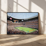 32530647-MGV-CV-36X24-Chicago Bears Stadium Wall Art – Futuristic Dome Arena Canvas Print, Modern Football Concept Design Decor for Man Cave, Bar, or