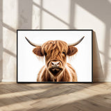 637908607-MGV-FC-93X47-3P_Black-Highland Cow Wall Art Print – Rustic Farmhouse Animal Portrait, Scottish Highland Cattle Canvas, Modern Country Wall Decor for