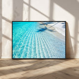 68127042-MGV-CV-36X24-Beach Wall Art – Tropical Ocean Canvas Print, Clear Water and White Sand Photography Decor for Bedroom, Living Room, Office,