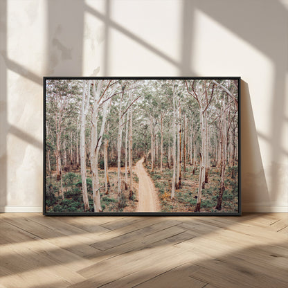 24760563-MGV-CV-36X24-Forest Wall Art – Tranquil Woodland Path Canvas Print, Scenic Nature Photography Decor for Bedroom, Living Room, Office, Cabin or