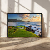 67486665-MGV-CV-36X24-Golf Course Wall Art – Pebble Beach Oceanfront Canvas Print, Coastal Fairway Photography Sports Decor for Living Room, Office, Man