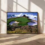 22776914-MGV-FC-36X24_Black-Golf Course Wall Art – Oceanfront Green Canvas Print, Coastal Pebble Beach Photography Sports Decor for Living Room, Office, Man