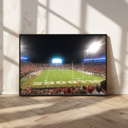 16230786-MGV-CV-36X24-Sanford Stadium Wall Art – Georgia Bulldogs Football Night Game Canvas Print, College Sports Decor for Man Cave, Bar, Office, or