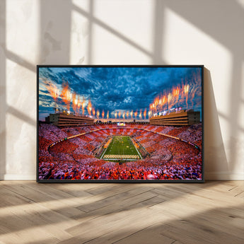 94266219-MGV-CV-36X24-Neyland Stadium Wall Art – Tennessee Volunteers Checkerboard Game Day Canvas Print, College Football Fireworks Decor for Man Cave