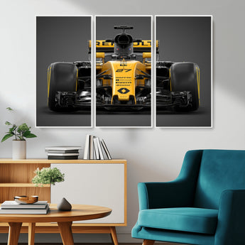 62882-MGV-FC-48X32-3P_White-Renault F1 Racing Car Print - High-Performance Formula 1 Motorsport Wall Art, Perfect Gift for Racing Fans and Car Enthusiasts