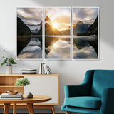 78842-MGV-CV-36X24-Sunrise Mountain Reflection Wall Art – Stunning Nature Landscape Canvas Print for Home, Office, Living Room or Relaxing Space