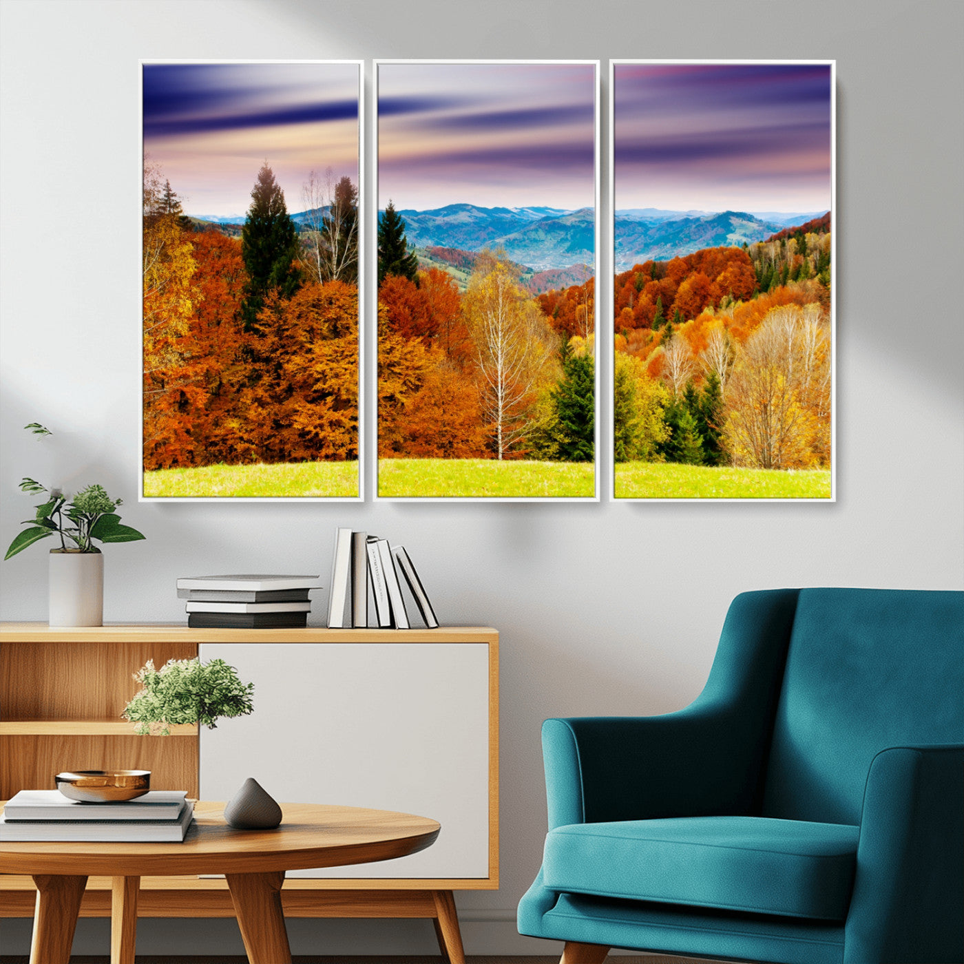 58007-MGV-CV-36X24-Autumn Mountain Landscape Wall Art – Stunning Fall Forest Canvas Print, Cozy Nature Decor for Home or Office