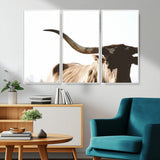 35866-MGV-CV-36X24-Texas Longhorn Wall Art – Rustic Western Bull Canvas Print, Farmhouse Animal Photography Decor for Living Room, Office, or Ranch