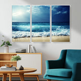 84116-MGV-CV-36X24-Ocean Wave Wall Art – Blue Sea and Beach Canvas Print, Coastal Seascape Photography Artwork for Living Room, Bedroom, or Office