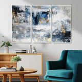 59716-MGV-CV-36X24-Abstract Blue and Gold Wall Art – Modern Textured Canvas Print, Contemporary Painting for Living Room, Bedroom, or Office Decor