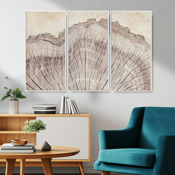 67528-MGV-CV-36X24-Wood Ring Wall Art Canvas Print, Framed Tree Ring Art Picture Print, Rustic Tree Ring Perfect Neutral Boho Decor Artwork