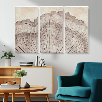 67528-MGV-CV-36X24-Wood Ring Wall Art Canvas Print, Framed Tree Ring Art Picture Print, Rustic Tree Ring Perfect Neutral Boho Decor Artwork