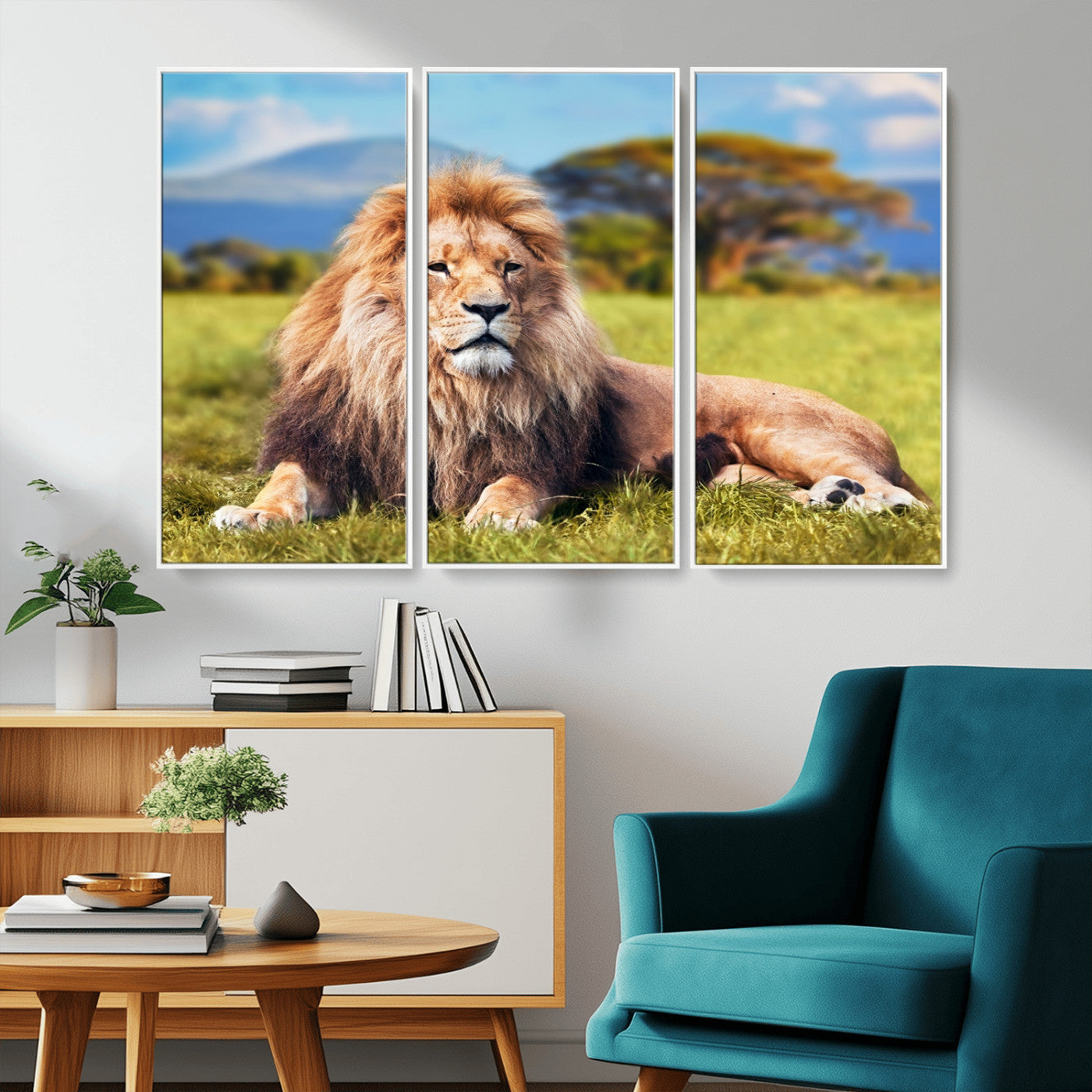 67826-MGV-CV-36X24-Majestic Lion Wall Art – King of the Jungle Canvas Print, Safari Wildlife Decor for Living Room, Office, or Man Cave