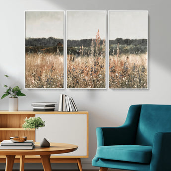 46308-MGV-CV-36X24-Wildflower Field Wall Art – Rustic Meadow Landscape Canvas Print, Country Nature Decor for Living Room, Bedroom or Farmhouse