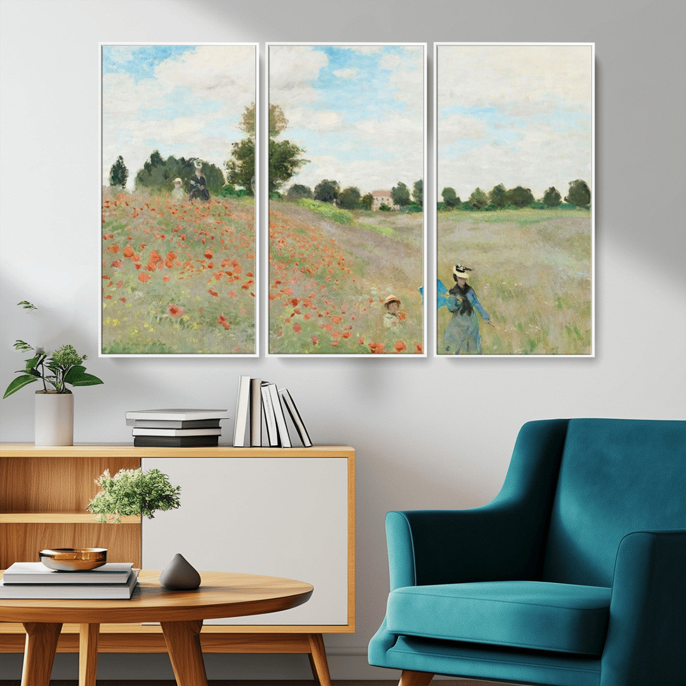 74890-MGV-CV-36X24-Monet Poppy Field Wall Art – Impressionist Landscape Canvas Print, Classic French Artwork for Living Room, Bedroom or Office Decor