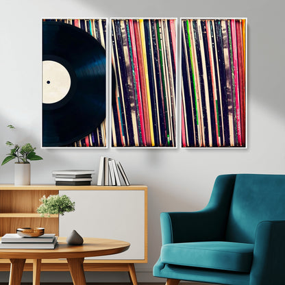 45029-MGV-FC-48X32-3P_White-Misty Pine Forest Wall Art – Black and White Landscape Canvas Print, Foggy Trees Nature Photography, Modern Minimalist Decor for