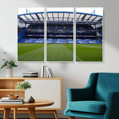 59508-MGV-CV-36X24-Chelsea Stadium Wall Art – Stamford Bridge Football Arena Canvas Print, Iconic Soccer Artwork for Living Room, Office, Game Room