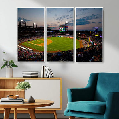 17415-MGV-CV-36X24-Philadelphia Phillies Stadium Wall Art Canvas Print, Framed Citizens Bank Park Art Picture Print, Phillies Stadium Field Perfect