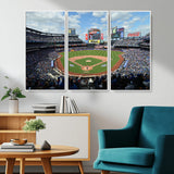 22910-MGV-CV-36X24-City Field Stadium Wall Art Canvas Print, Framed New York Stadium Art Picture Print, City Field Perfect Sport Room Decor Artwork