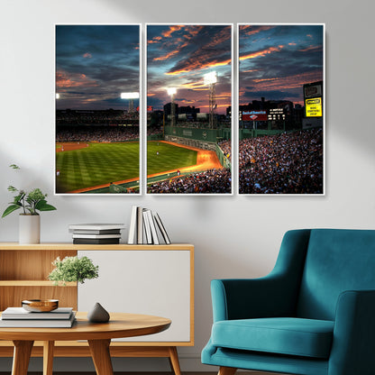 66781-MGV-CV-36X24-Baseball Stadium Wall Art – Canvas Print Evening Game Field Packed Crowd Sunset Sky Sports Photography, Dynamic Decor for Game