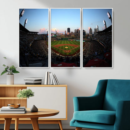 67670-MGV-CV-36X24-PNC Park Stadium Wall Art Canvas Print, Framed Pittsburgh Pirates Stadium Art Picture Print, PNC Park Field Perfect Sport Room