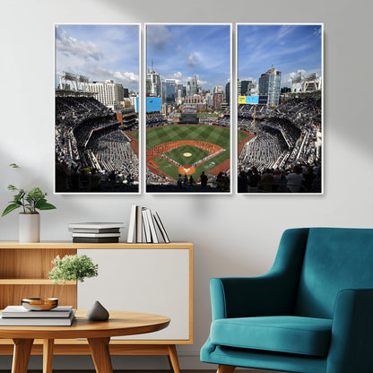 87122-MGV-CV-36X24-Petco Park Field Wall Art Canvas Print, Framed San Diego Stadium Art Picture Print, Petco Park Stadium Perfect Sport Room Decor