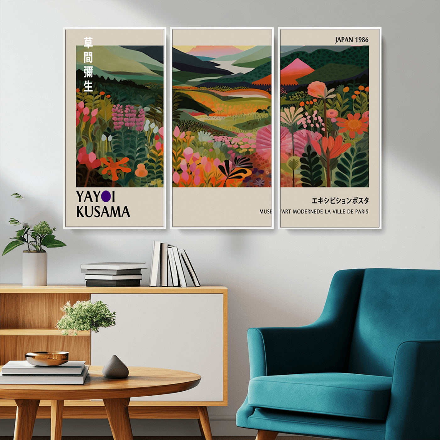 75719-MGV-CV-36X24-Botanical Mountain Valley Wall Art – Panoramic Nature Canvas Print, Vibrant Floral Field Artwork for Living Room, Bedroom, Office,