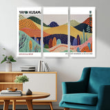 66936-MGV-CV-36X24-Kusama Wall Art – Vibrant Abstract Hills Canvas Print, Japanese Modern Landscape Poster for Living Room, Office, Studio or