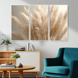 50300-MGV-CV-36X24-Pampas Grass Wall Art Canvas Print, Framed Minimalist Pampas Grass Art Picture Print, Beige Pampas Grass Perfect Minimalist Boho