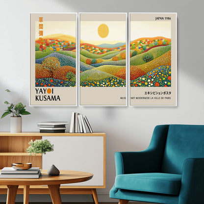 33864-MGV-CV-36X24-Pointillism Yayoi Wall Art Canvas Print, Framed Yayoi Kusama Art Picture Print, Yayoi Kusama Dot Perfect Abstract Nature Decor