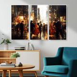 58782-MGV-CV-36X24-Jazz Musicians Cityscape Wall Art – Vibrant Urban Night Canvas Print, Elegant Music Themed Decor for Living Room, Office, or Music