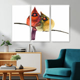 67752-MGV-CV-36X24-Cardinal Couple Wall Art – Male and Female Cardinal Canvas Print, Romantic Bird Artwork for Nature Lovers, Living Room, Bedroom,