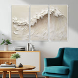 45175-MGV-CV-36X24-Textured Wave Wall Art Canvas Print, Framed Minimal Seascape Art Picture Print, Elegant Wave Perfect Modern Coastal Decor Artwork