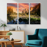 31199457-MGV-CV-36X24-Yosemite Valley Wall Art Canvas Print, Framed El Capitan Art Picture Print, Sunset Sky Perfect Vibrant Western Decor Artwork