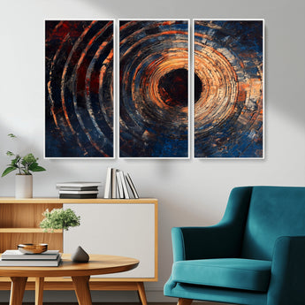 10017879-MGV-CV-36X24-Wood Tree Ring Wall Art Canvas Print, Framed Natural Wood Art Picture Print, Rustic Tree Slice Perfect Rustic Decor Artwork