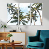 87247012-MGV-CV-36X24-Skyward Palm Trees Wall Art Canvas Print, Framed Tropical Sky Art Picture Print, Coconut Palm Perfect Tropical Skyview Decor