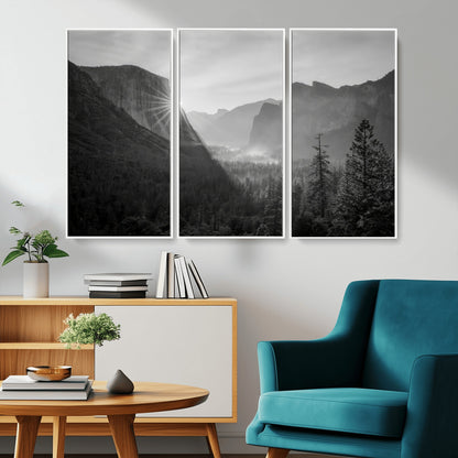 39278955-MGV-CV-36X24-Yosemite Valley Wall Art Canvas Print, Framed El Capitan Art Picture Print, Misty Mountain Perfect Modern Rustic Decor Artwork