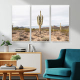 96147924-MGV-CV-36X24-Saguaro Cactus Wall Art Canvas Print, Framed Desert Cactus Art Picture Print, Earthy Desert Perfect Southwestern Boho Decor