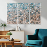 26580287-MGV-CV-36X24-Clear Water Wall Art Canvas Print, Framed Sunlit Ripples Art Picture Print, Ocean Texture Perfect Modern Coastal Decor Artwork